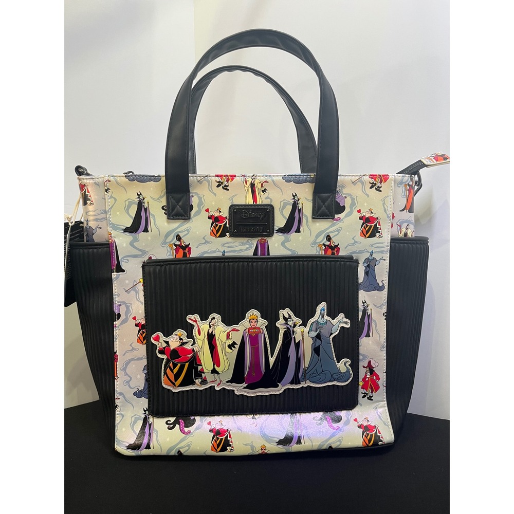 Disney Loungefly Villains Iridescent Convertible Tote Backpack Crossbody Bag NEW